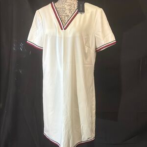 Tommy Hilfiger White Mini Dress with Red and Black Accents